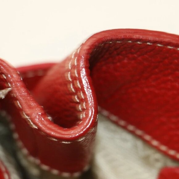 Prada Vitello Daino Leather Double Handle Tote Bag Satchel - Red - Picture 3 of 16